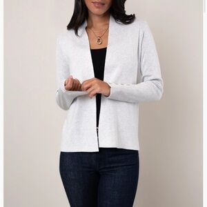 Cyrus Botton Cuff Elegant Women's Heather Gray Knit Cardigan